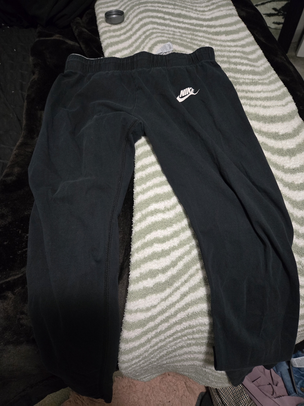 Nike Kids Black Sweatpants with White Swoosh Logo